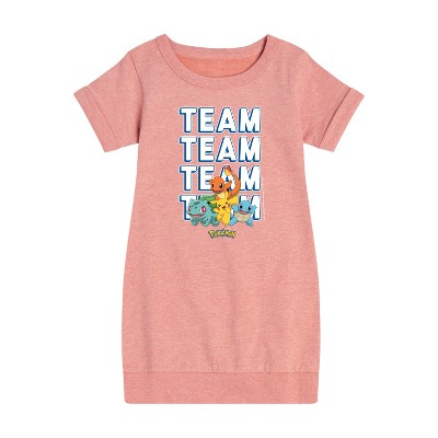 Girls' - Pokémon - Team Player Graphic Short Sleeve Fleece Dress