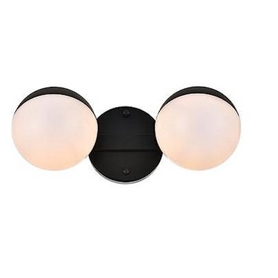 Elegant Lighting Majesty 2 light Black and frosted white Bath Sconce