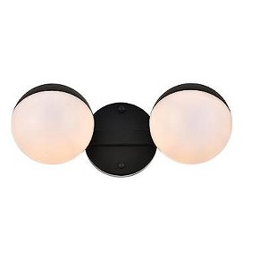 Elegant Lighting Majesty 2 light Black and frosted white Bath Sconce - 1 of 4