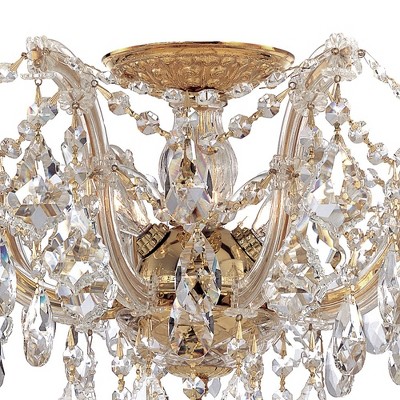 Maria Theresa Gold 5-Light Crystal Semi-Flush Mount