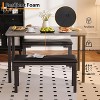 Space-Saving Dining Set for 4: 43.3" Kitchen Table & 2 Upholstered Benches ,3-Piece Apartment Solution for Small Spaces, Dining Room - 3 of 4