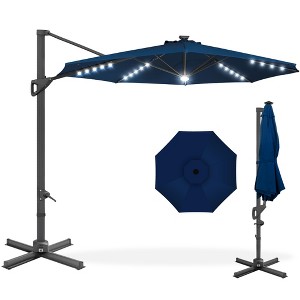 Best Choice Products 10ft 360-Degree Solar LED Lit Cantilever Patio Umbrella, Outdoor Hanging Shade - 1 of 4