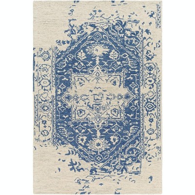 Mark & Day Vretsia 2'x3' Rectangle Tufted Indoor Area Rugs Ink Blue: Handmade Wool, Stain-Resistant, Traditional Style