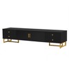 Runesay Modern 70" TV Stand with Wave Pattern Doors, 4 Drawers and Cabinet Storage, Black - 2 of 4