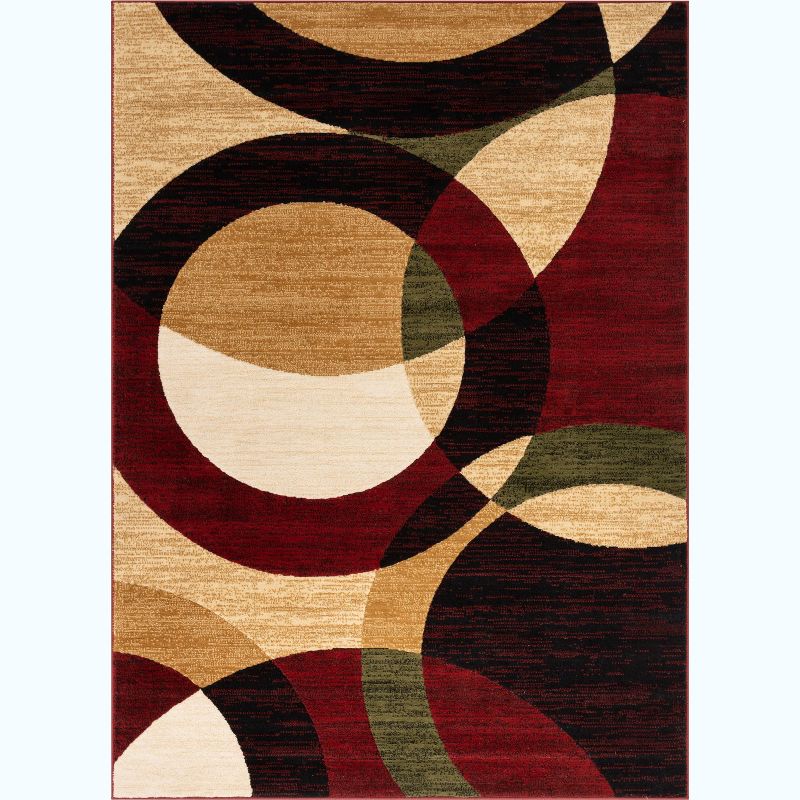 Well Woven Casual Modern Styling Shapes Circles Area Rug, 1 of 9
