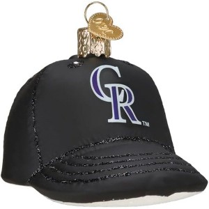 Old World Christmas Blown Glass Ornament for Christmas Tree, Colorado Rockies Baseball Cap (with OWC Gift Box) - 1 of 3