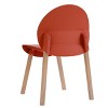 GlasFlength Accent Chairs Contemporary Oak Wood Legs Comfortable Stylish PP Seat For Dining Living Room, Red, 20.08"*19.29"*31.89" - 4 of 4