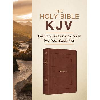 The Holy Bible Kjv: Featuring an Easy-To-Follow Two-Year Study Plan [Cinnamon & Gold] - by  Christopher D Hudson (Leather Bound)