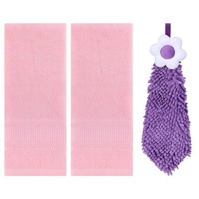 REGALWOVEN 3 Pcs Solid Soft Absorbent Hand Towels for Bathroom