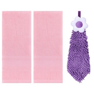 REGALWOVEN 3 Pcs Solid Soft Absorbent Hand Towels for Bathroom - 1 of 4