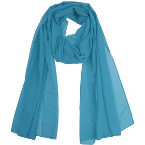 Elerevyo Women's Solid Chiffon Sheer Lightweight Soft Long Scarf Shawl 1 Pc - 1 of 4