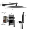 Shower Faucet Set , Square Rainfall Shower Head and Handle Set, Wall Mounted Shower Fixtures with Solid Brass Shower Valve, Shower System - 2 of 4