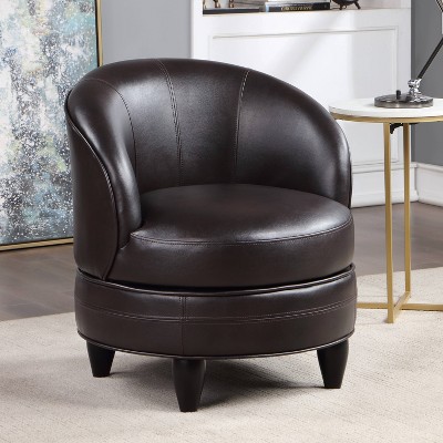 Sophia Faux Leather Swivel Accent Chair Brown - Steve Silver Co.