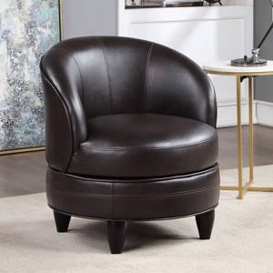 Sophia Faux Leather Swivel Accent Chair Brown - Steve Silver Co. - 1 of 4