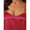 cheibear Women's Satin Spaghetti Cami Backless V-Neck Tops Ruffle Trim Shorts Sleepwear Sets - 4 of 4