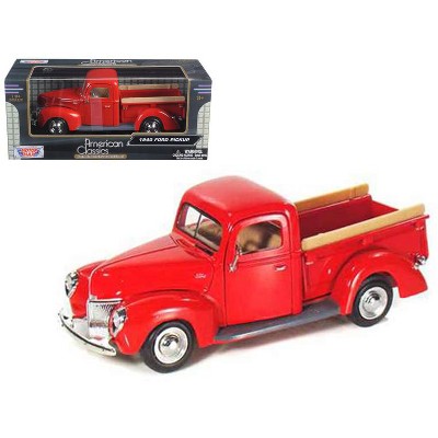 1940 Ford Pickup Truck Red 1/24 Diecast Model Car by Motormax