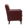 Enrique Traditional Genuine  Leather Armchair with Turned Legs | ARTFUL LIVING DESIGN - 3 of 4