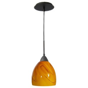 Woodbridge Lighting Art Glass 1-Light Mini-Pendant in Metallic Bronze/Sahara - 1 of 1