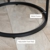 HOMCOM Round Nesting Tables Set of 2, Stacking Coffee Table Set with Metal Frame for Living Room, Grey - 4 of 4