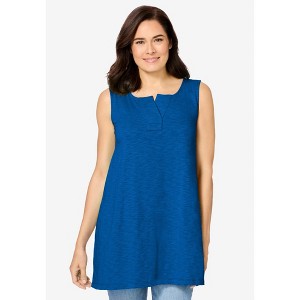 Woman Within Plus Size Notch Swing Tunic - 1 of 3