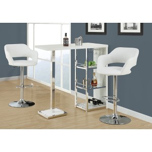 Fabric & Chrome Metal Swivel Adjustable Bar Stool with Footrest, Pedestal Base and Contemporary Modern Design for Home Bar - 1 of 4