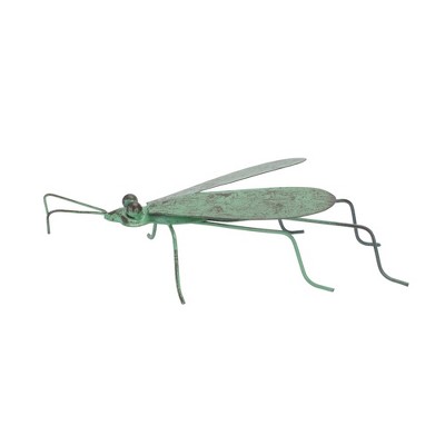 Distressed Green Iron Bumble Bee Garden Accents, Set of 2