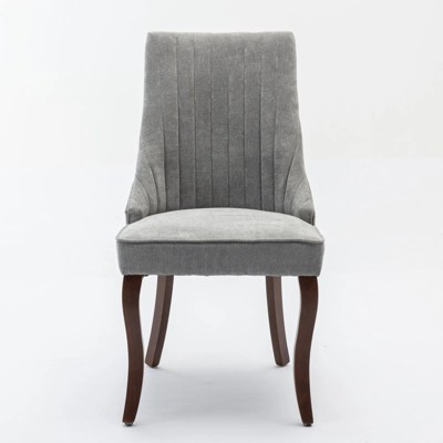 Rayon Cloth Flocking Linen Dining Chairs Channel Kitchen Dinner Chair Comfy Fabric Upholstered Accent Chair
