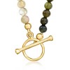Ross-Simons 3.5-4mm Multicolored Tourmaline Bead Charm-Compatible Toggle Necklace in 18kt Gold Over Sterling - 2 of 4