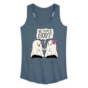 Women's - Instant Message - Valentine's Day Will You Be My Boo Graphic Racerback Tank - 1 of 4