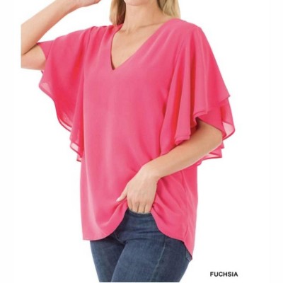 Women's Double Layer Chiffon Top - ZENANA