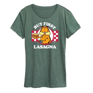 Women's - Garfield - But First Lasagna Short Sleeve Graphic T-Shirt - 1 of 4