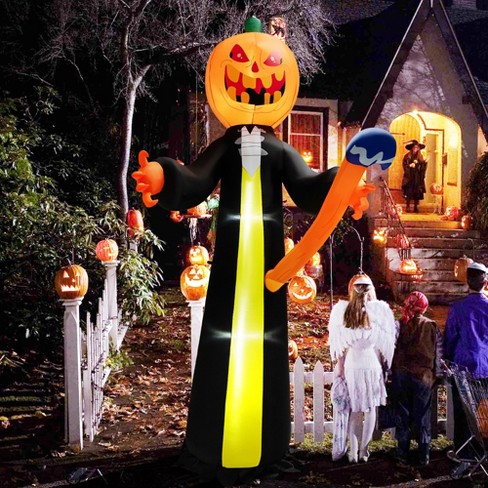 Costway 10ft Halloween Inflatable Pumpkin Ghosts W/ Built-in Leds ...