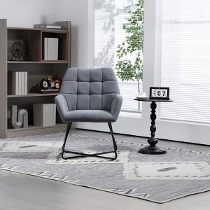 NicBex Modern Accent Chair with Metal Legs, Velvet Contemporary Desk Chair, Living Room Chair for Office, Home, Small Spaces - 1 of 4