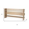 HomeRoots 76" Natural and Brown Solid Wood Sled Console Table With Two Shelves - 3 of 4