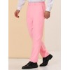 Lars Amadeus Men's Regular Fit Flat Front Chino Business Wedding Suit Pants - 3 of 4