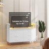 Dresser for Bedroom with LED Light & Charging Station, 6 Drawers Wooden Dressers with Open Space - 4 of 4