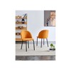 2-Pack Modern Iron-Legged Chairs with Cushioned Comfort - 3 of 4