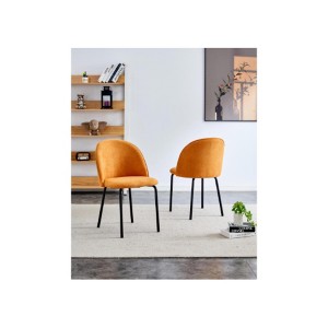 Modern Iron-Legged Chairs with Cushioned Comfort, 2-Pack - 1 of 4