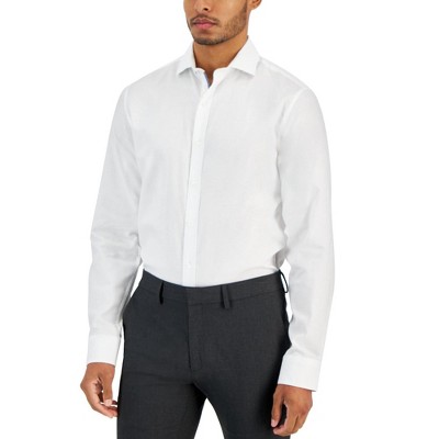 bar III Mens Diamond Stitched Button Down Dress Shirt, Pink, 17-17.5