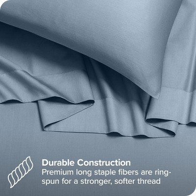 Dusty Blue Organic Cotton Queen Sheet Set