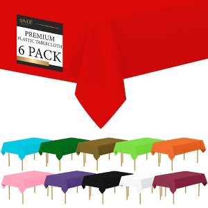 Plastic Tablecloth Disposable, Tablecloths for Rectangle Tables 54 inch. x 108 inch. Fits Tables Up to 8 Feet, Table Cloth for Party - SparkSettings - 1 of 4