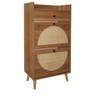 TIRAMISUBEST Rattan - Walnut Mobile File Cabinet - 3 of 4