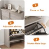 Modern Shoe Cabinet Flip Drawers & Adjustable Shelf, Wood Entryway Storage for Hallway, Living Room - 4 of 4