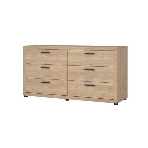 Tvilum, Mira 6 Drawer Double Dresser, Jackson Hickory : Target