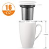 16OZ Ceramic Tea Cup with Stainless Steel Filter, Tea Infuser and Lid, Suitable for Tea, Coffee, Cocoa and Milk, Gift for Tea Lovers, Tea Infuser Cup - 2 of 4