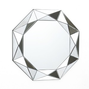 LuxenHome Glass Octagon Frame Accent Wall Mirror Clear - 1 of 4