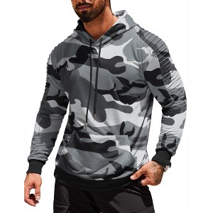 COOFANDY Mens Casual Drawstring Hoodies Fashion Hooded Collar Athletic Pullover with Pocket - 1 of 4
