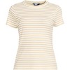 Lands' End Women's Drapey Rib Fitted Short Sleeve Mini T-Shirt - 3 of 4