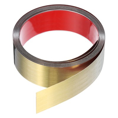 Unique Bargains Self-Adhesive Stainless Steel Mirror Finish Peel and Stick Wall Trim