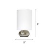 Creekwood Home 9" Chic Elongated Shade Mini Touch Lamp Brushed Nickel with Shade - 3 of 4